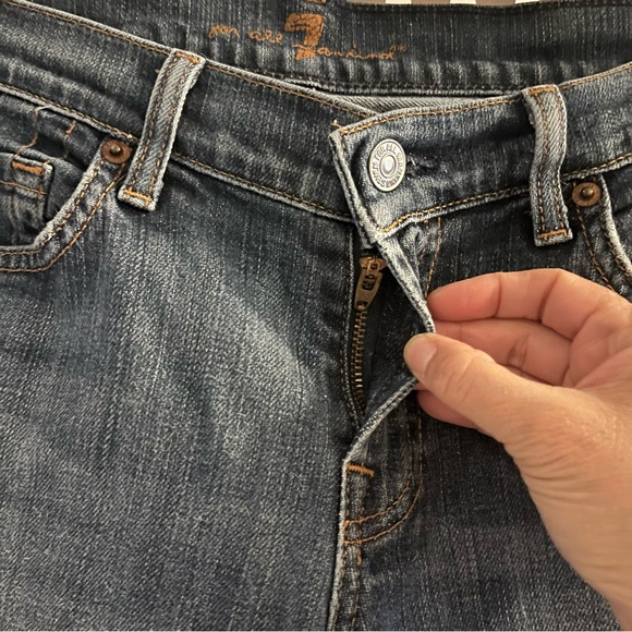 7 For All Mankind Bootcut Jeans Low Rise Size 29 Premium Stretch Denim - Picture 6 of 13